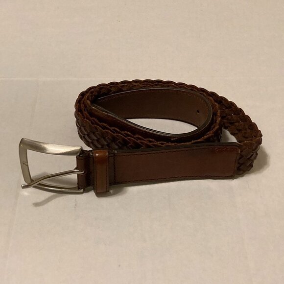 Paul Fredrick Braided Italian Leather Belt Size 42 - Picture 1 of 8